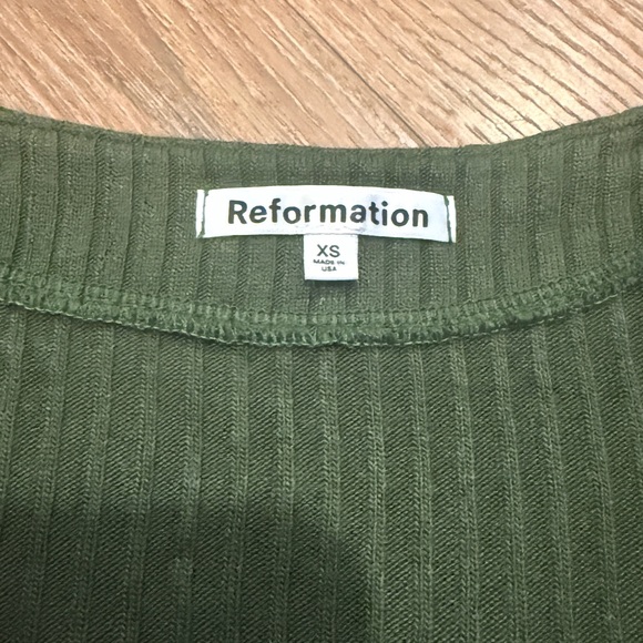 Reformation Olive Ribbed Knit Top - Picture 4 of 5